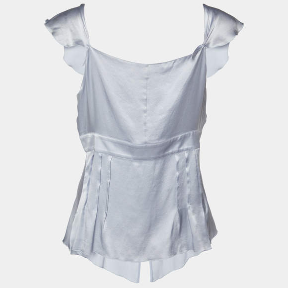 Emporio Armani Grey Silk Satin Tank Top M - Picture 3 of 6